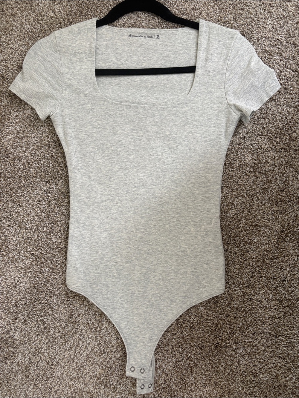 Abercrombie & Fitch Light Heather Gray Short Sleeve Bodysuit